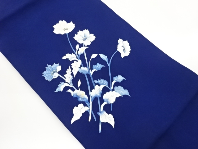 JAPANESE KIMONO / NAGOYA OBI / SHIOZE / KINSAI / FLOWER & LEAVES